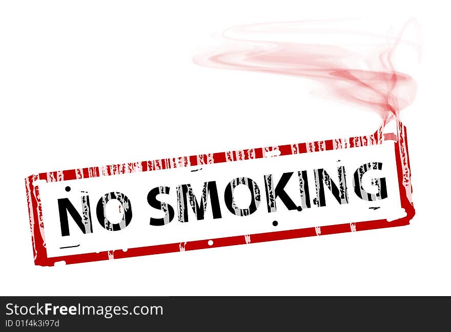 Conceptual cigarette with the text no smoking. Abstract illustration. Conceptual cigarette with the text no smoking. Abstract illustration