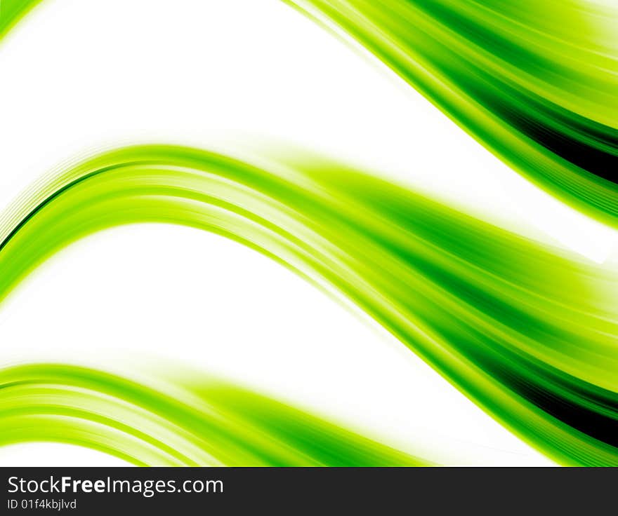 Green dynamic waves on white background. abstract illustration. Green dynamic waves on white background. abstract illustration