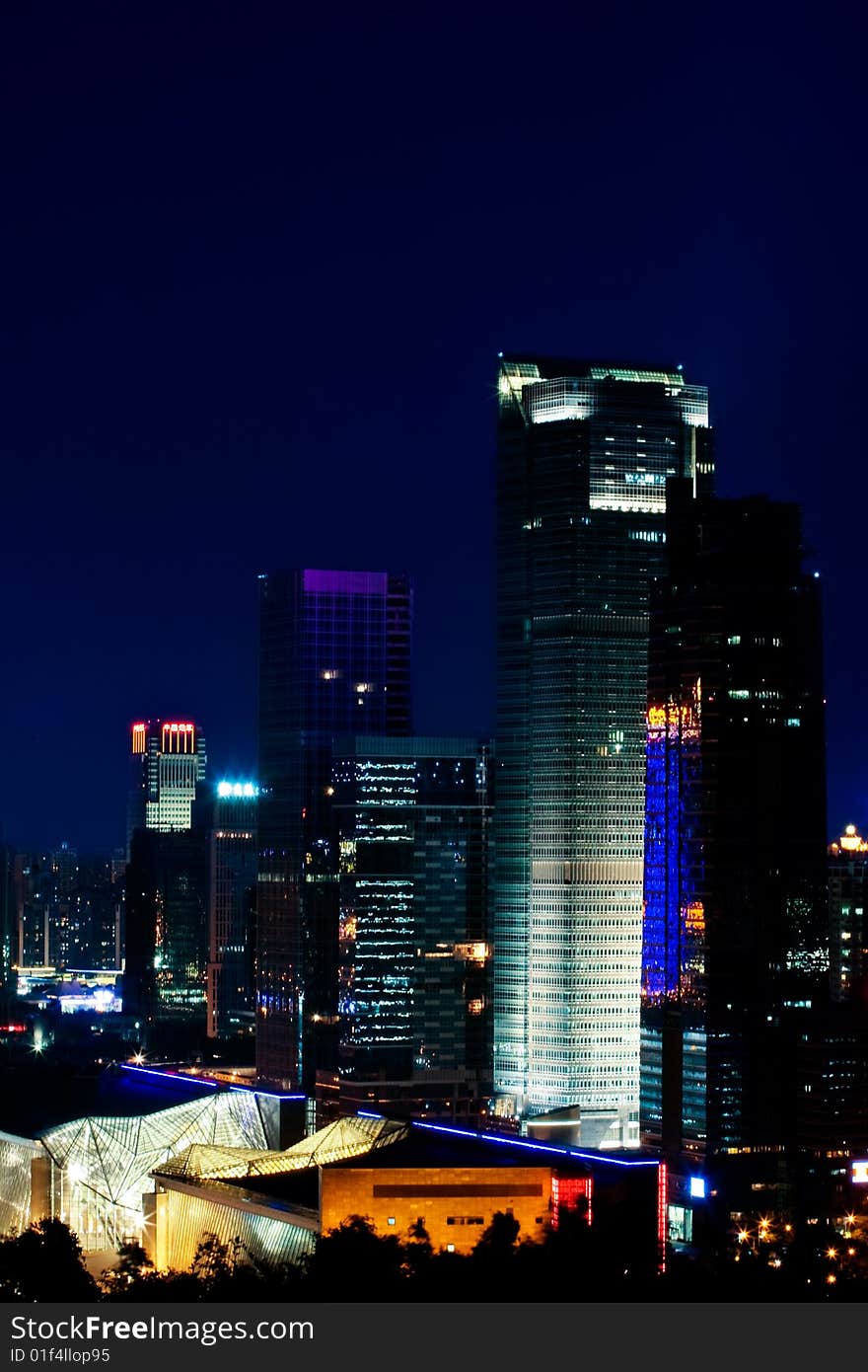 Night view - CBD zone of Shenzhen China. Night view - CBD zone of Shenzhen China