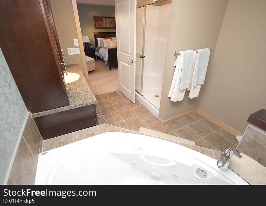 A shot of an interior of a bathroom