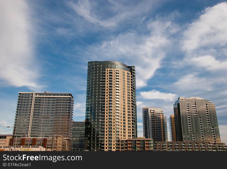 Highrise buildings at the South Waterfront district in Portland Oregon. Highrise buildings at the South Waterfront district in Portland Oregon.