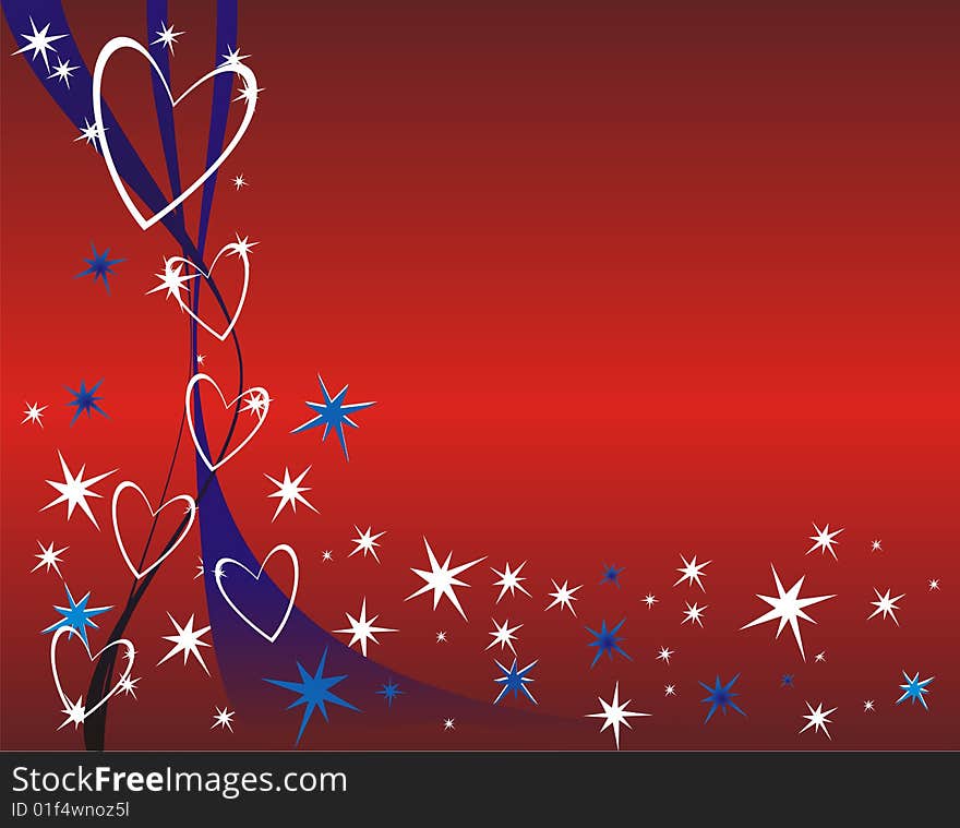 Vector illustration with stars and hearts for Valentine's day. Vector illustration with stars and hearts for Valentine's day