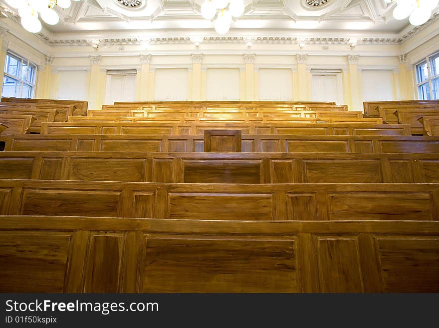 Empty high school classroom for students. Empty high school classroom for students