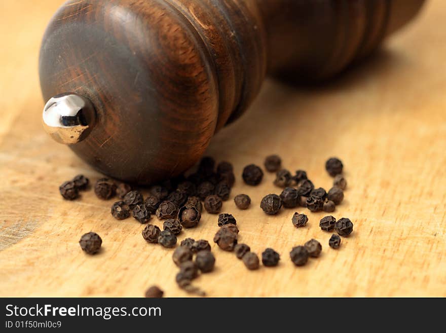 Wooden pepper mill