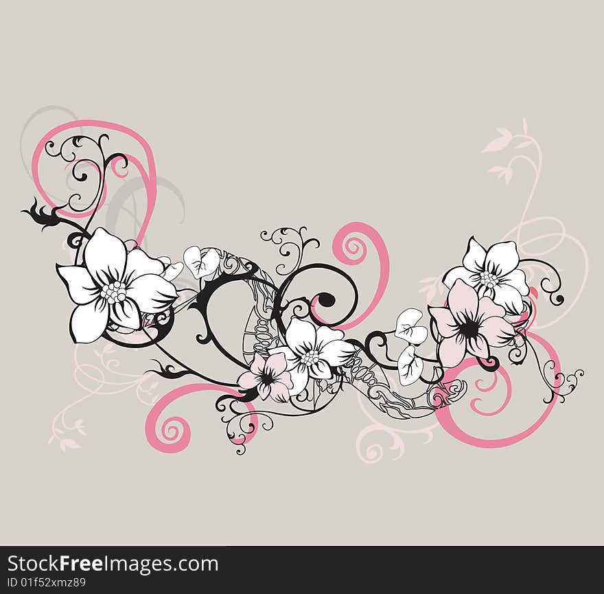 Illustration of a floral background