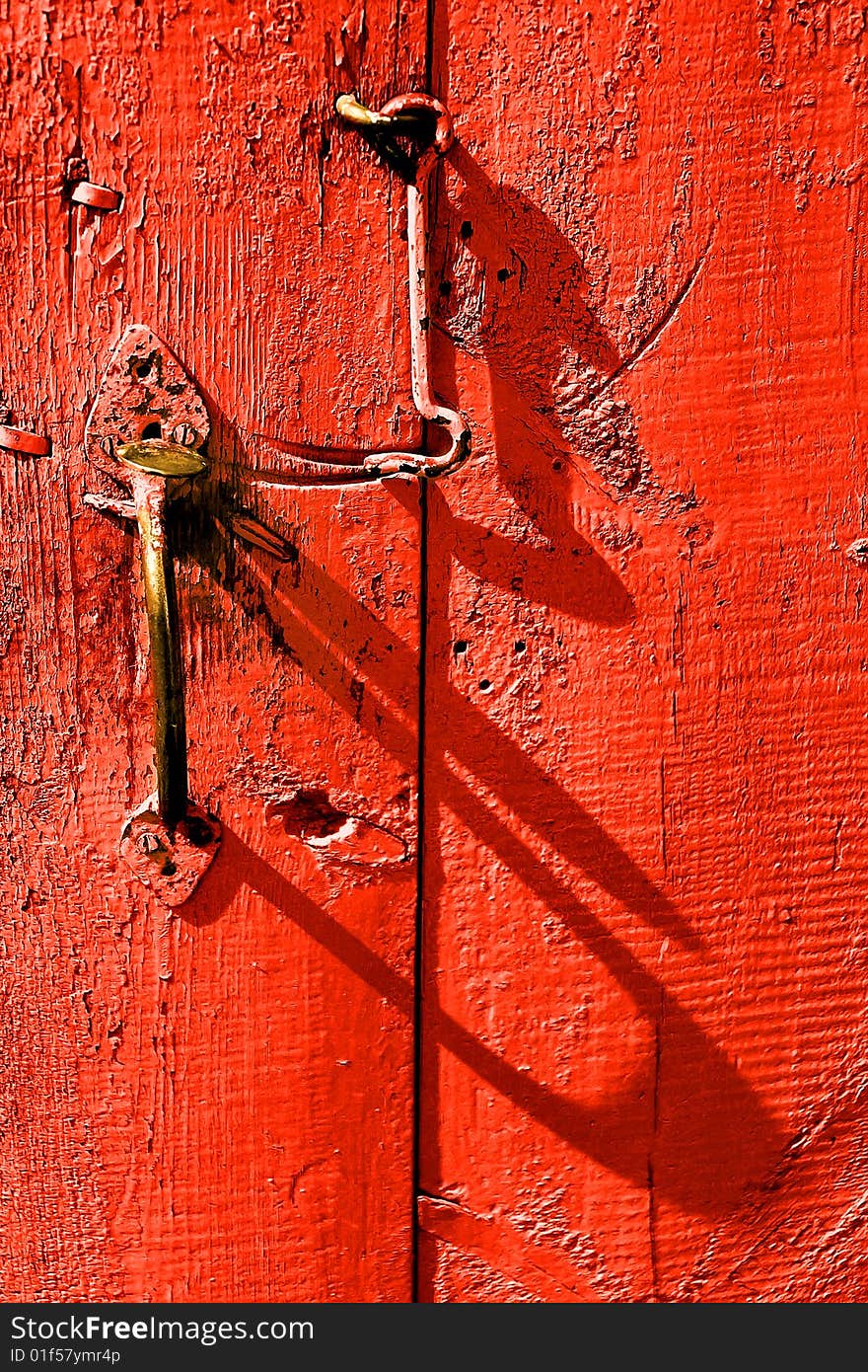 Old door in the Ukrainian village house