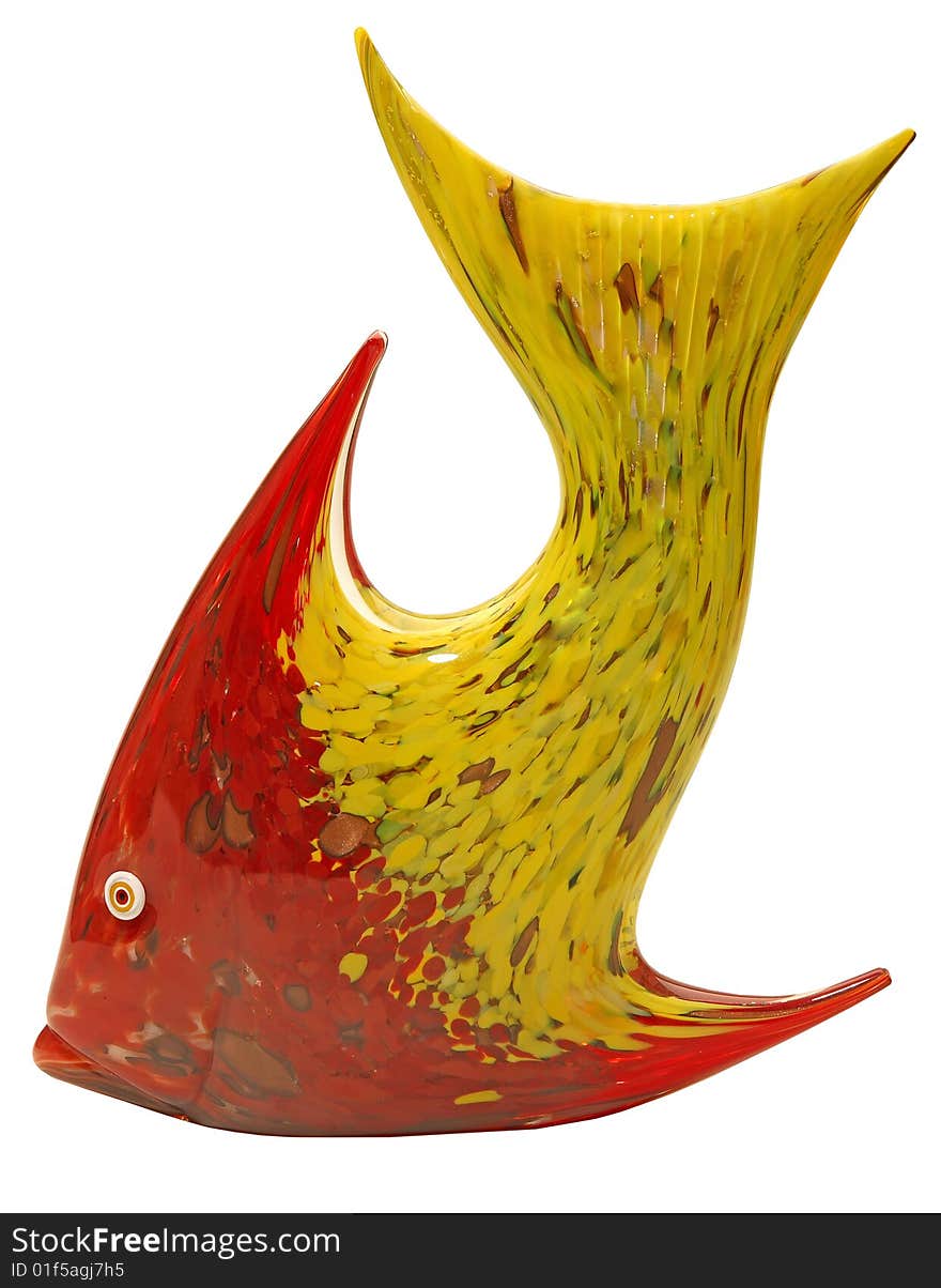 Souvenir fish red glass