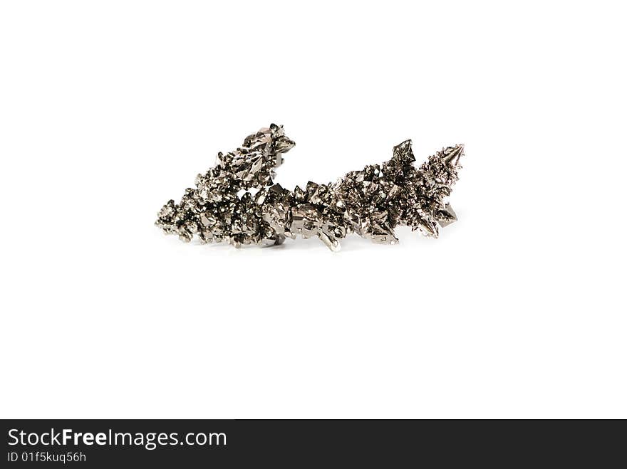 Piece of stannum metal isolated on white. Piece of stannum metal isolated on white