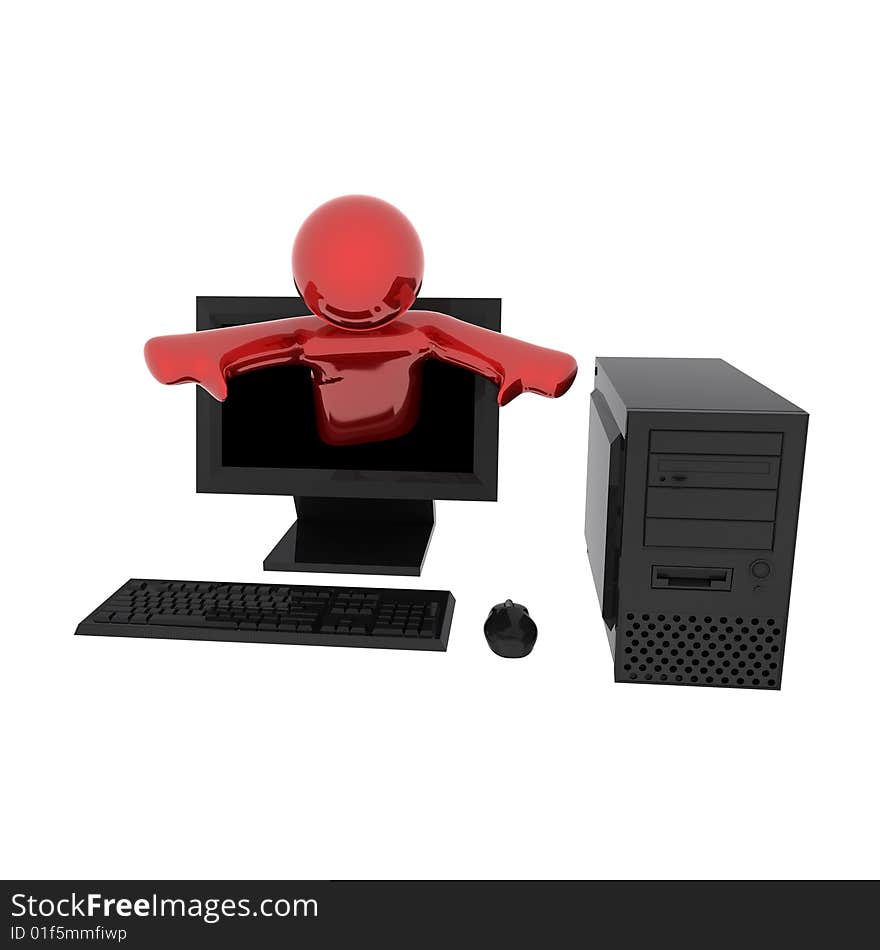 Person In Computer