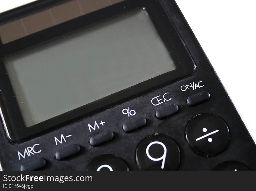 Close up of calculator screen