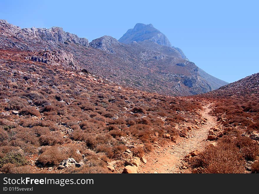 Mountains on the Crete island