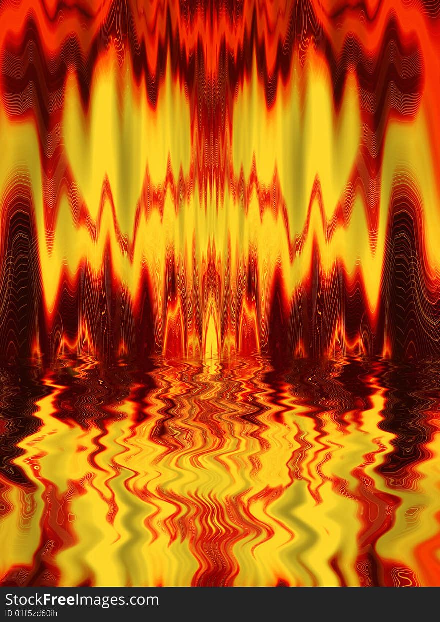 Abstract background with a fiery liquid