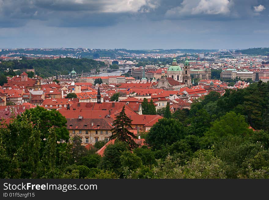 Red tiled roofs.