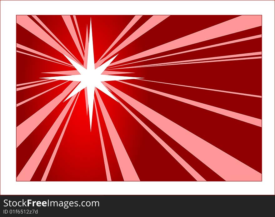 Red beam background with a star inside