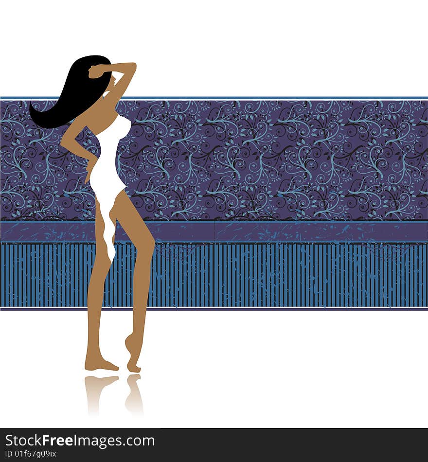 Fashion girl in dance, vector illustration