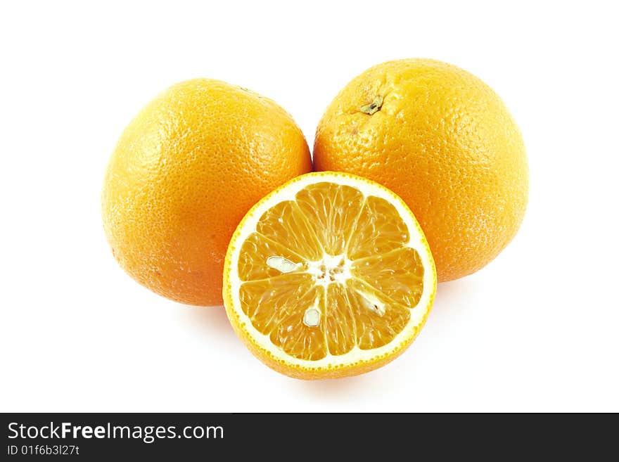 Two oranges and still half.