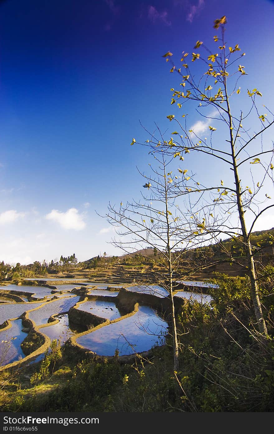 The beautiful  rural scenery in Chinese Yunnan