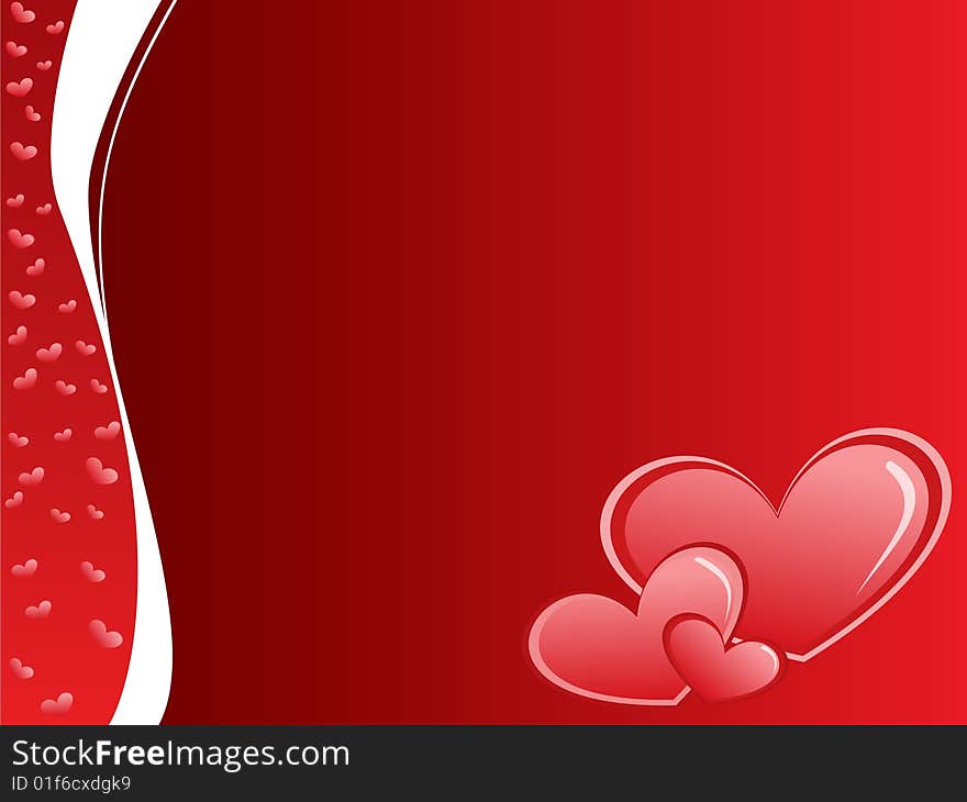 Nice card of valentine day with hearts