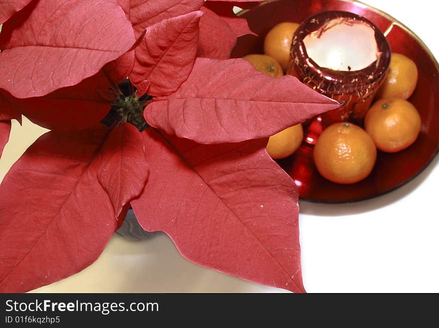 Candle and fruit