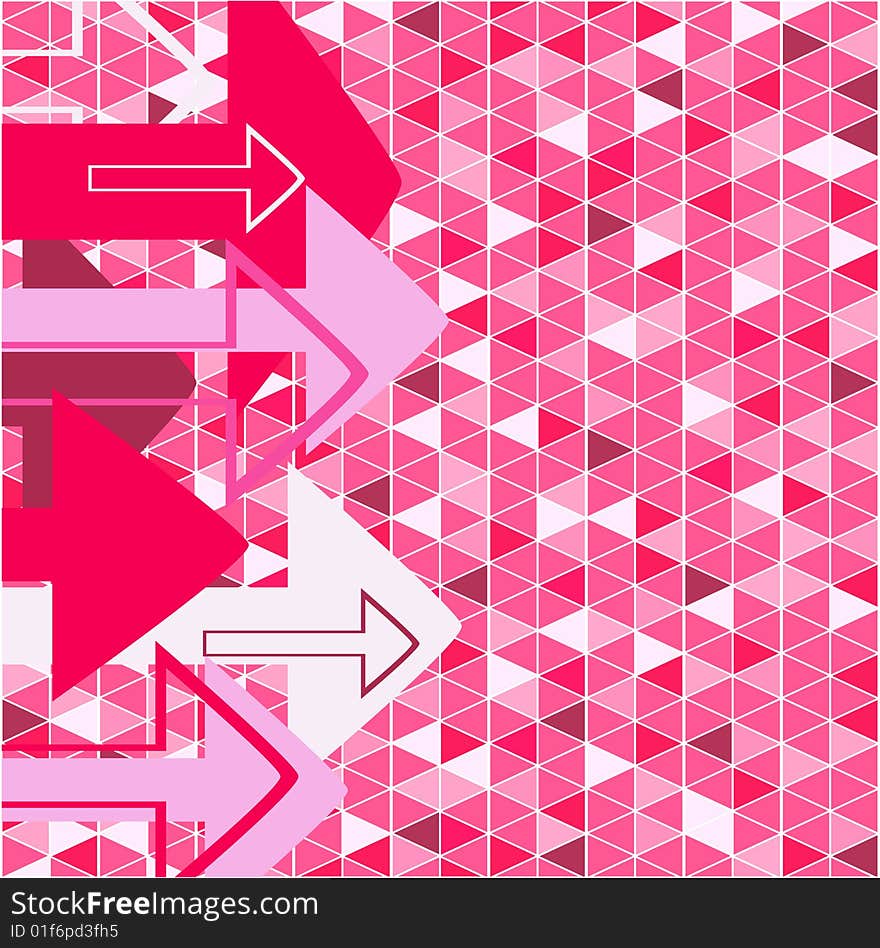 Pink abstract arrow. Vector illustration. Pink abstract arrow. Vector illustration