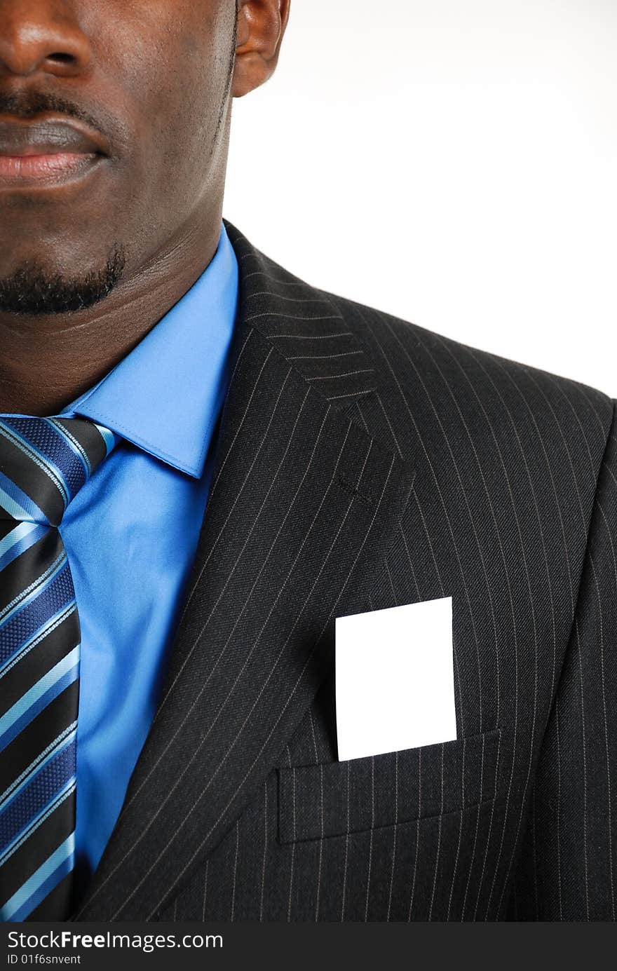 This is an image of a business man with a card inside the suit pocket. Designers can embed an image or writing on the card. This is an image of a business man with a card inside the suit pocket. Designers can embed an image or writing on the card.