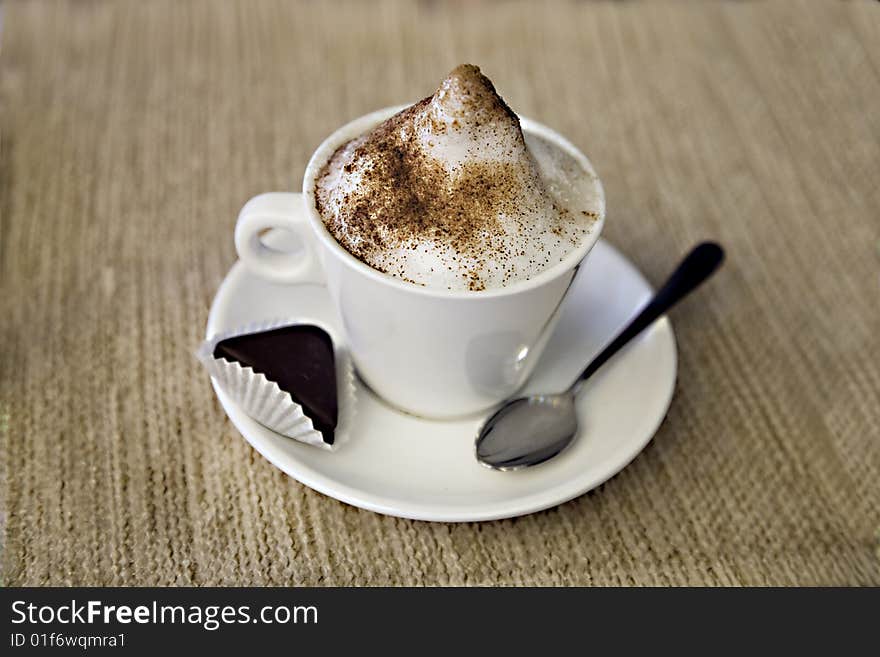 Cup of coffee on a table