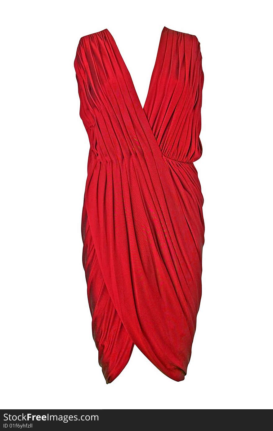 Woman fashion red color dress