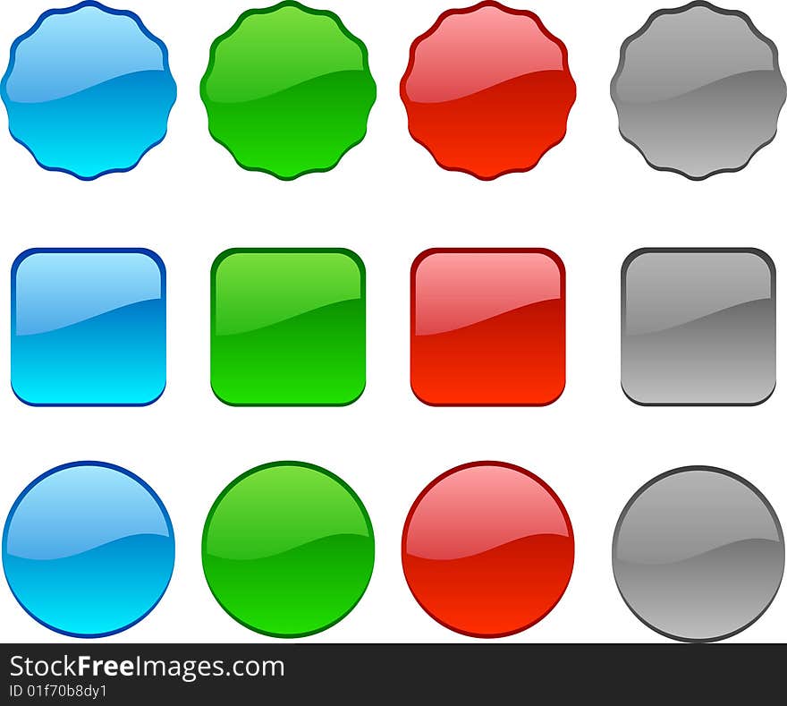 Web shiny buttons. Vector illustration. Web shiny buttons. Vector illustration.