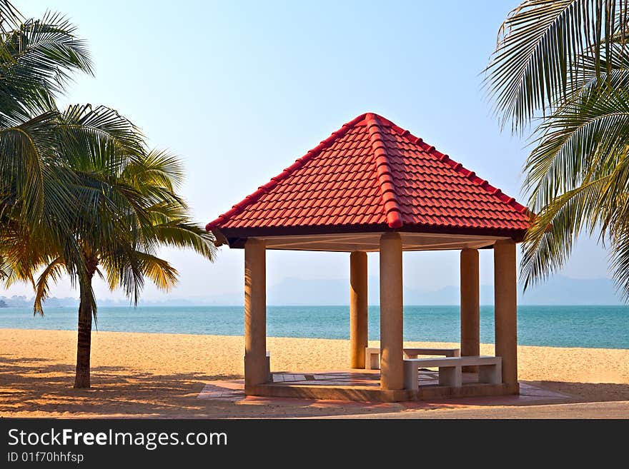 Pergola on the beach