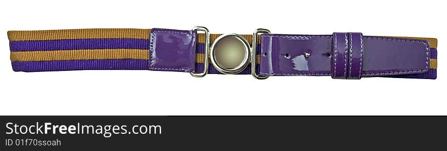 Violet strip leather isolated belt