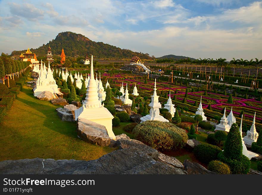 Buddhist landscape on the Noong Nuch Garden