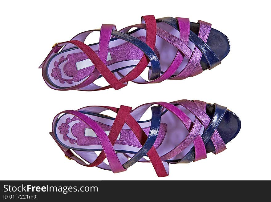 Violet color woman leathers shoes