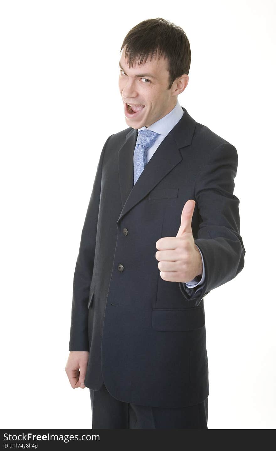 Businessman shows OK sign