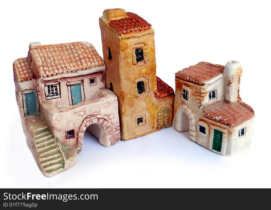 Three house model isolated