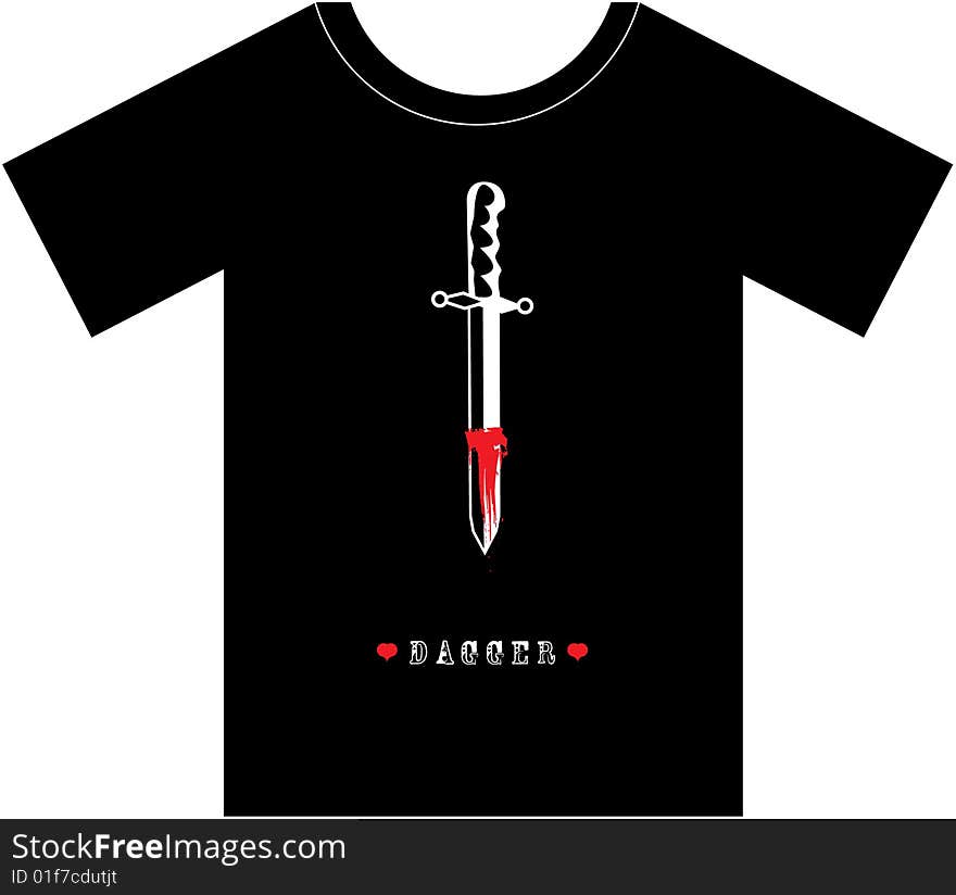 T-shirt Design - Dagger and Blood