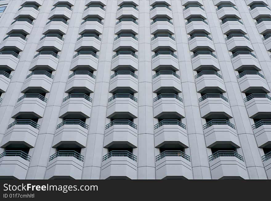 Vertically aligned balconies in downtown San Francisco. Vertically aligned balconies in downtown San Francisco