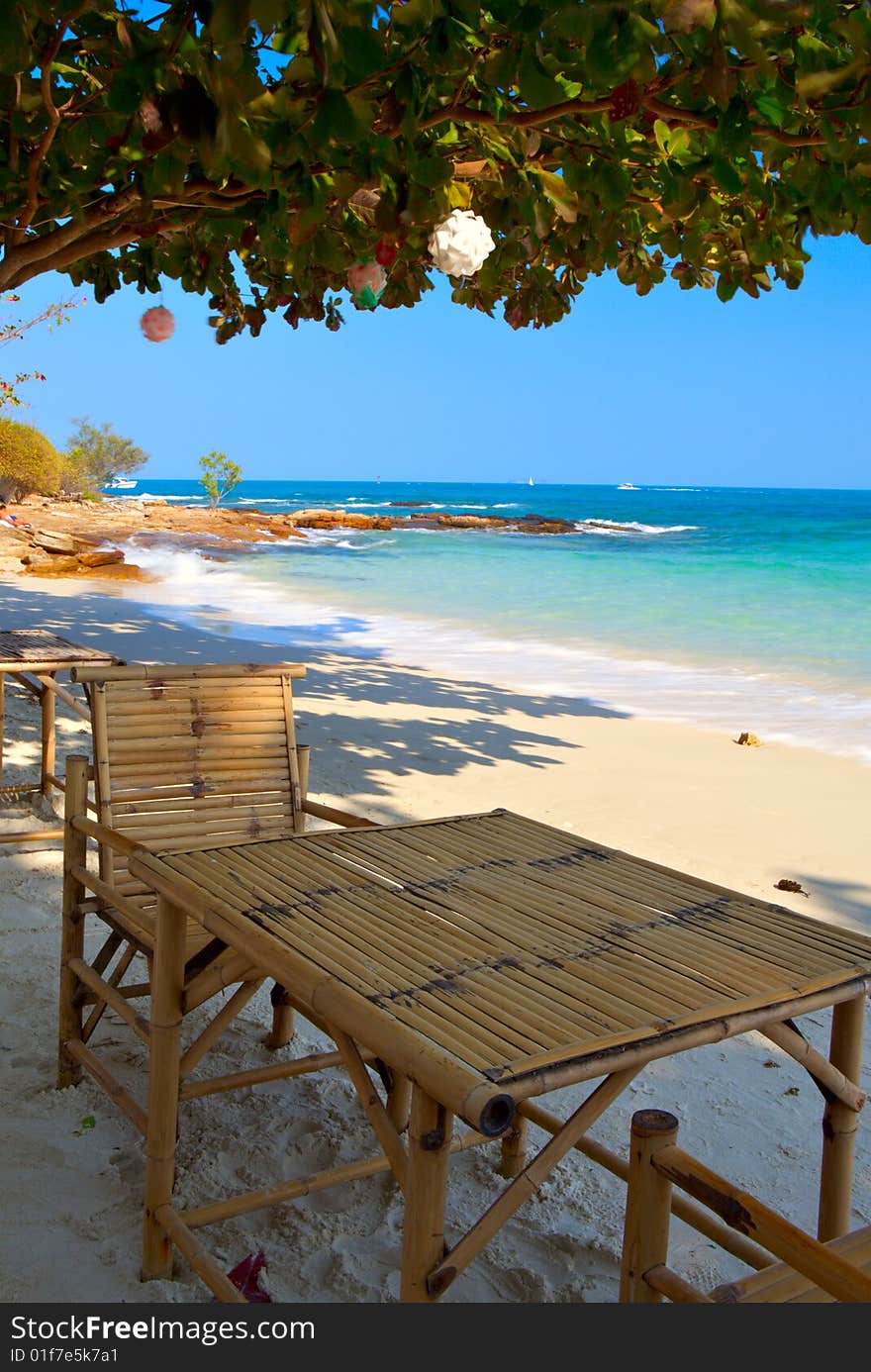 Table on the beach