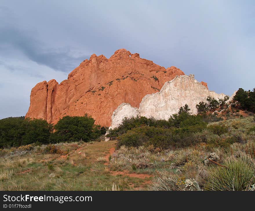 Beautiful red rocks at “Garden of the Gods” in Colorado Springs, Colorado