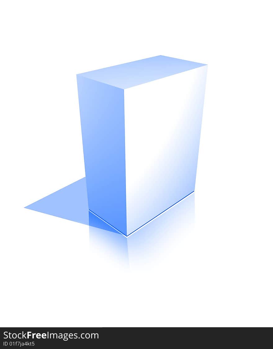 Blank blue 3d box on white background. Blank blue 3d box on white background