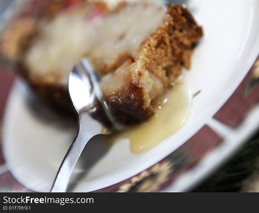 Desert on a plate with selective focus. Desert on a plate with selective focus