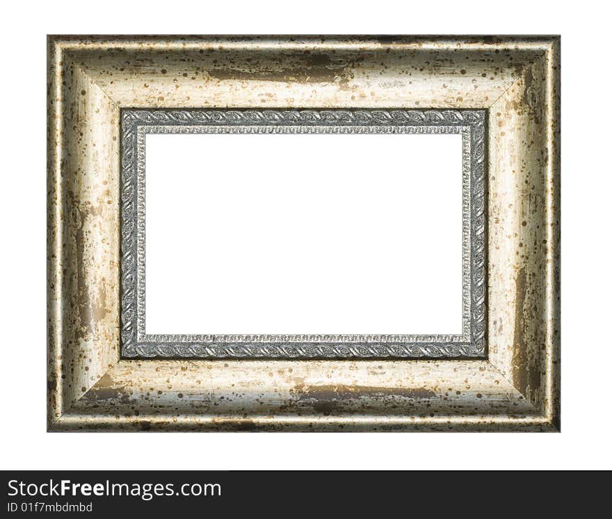 An old wood frame on white