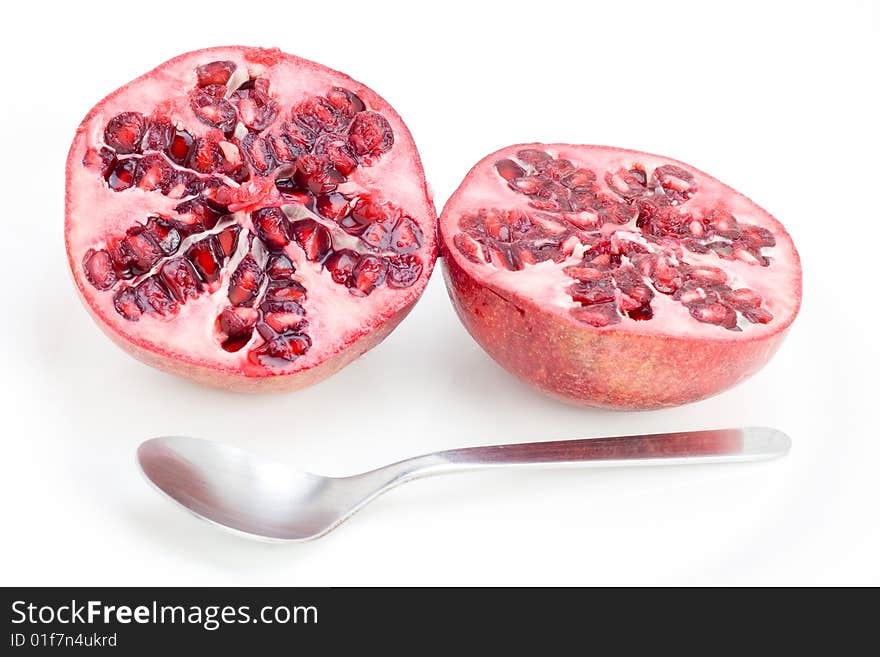 Fresh Pomegrate With Spoon