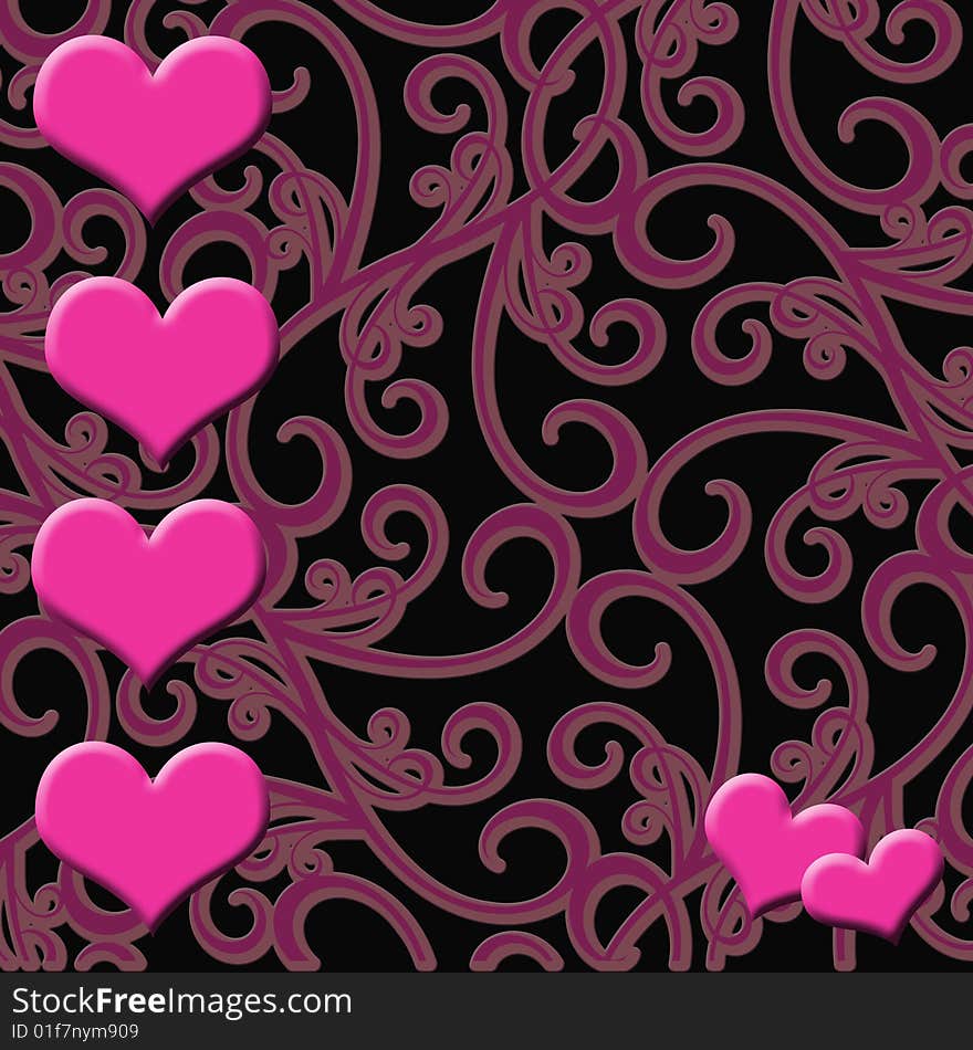 Pink Hearts Background