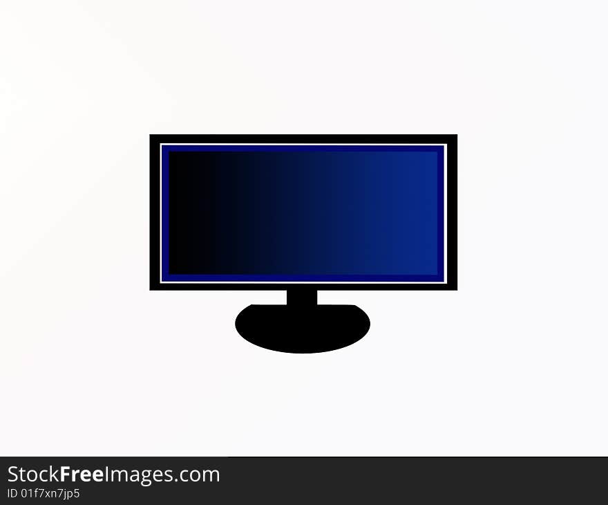 LCD monitor isolated on white. LCD monitor isolated on white