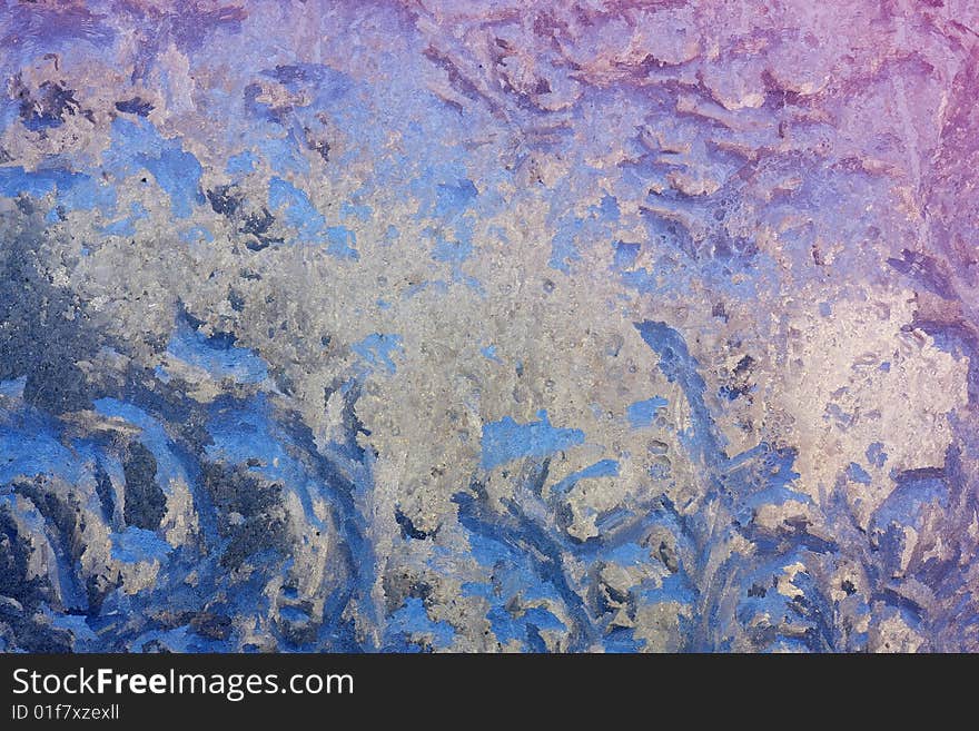 Frost-work on glass in natural light