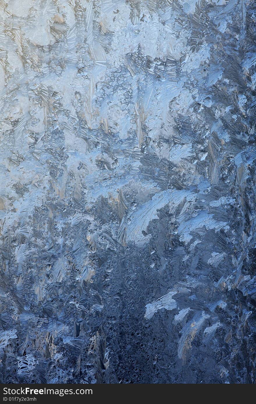 Frost-work on glass in natural light