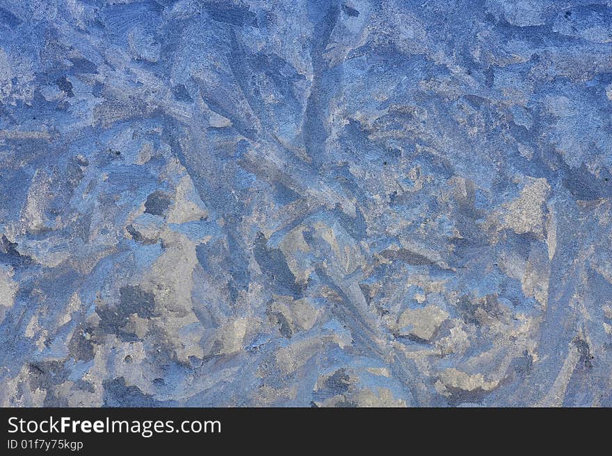 Frost-work on glass in natural light