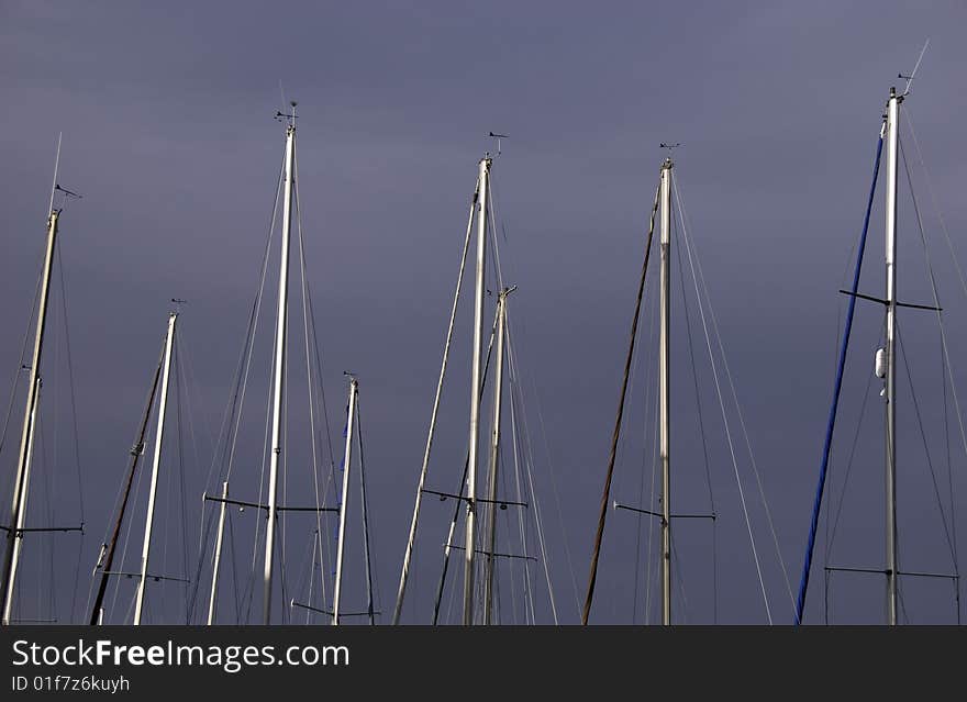 Rays from a sunset illuminating Sail masses. Rays from a sunset illuminating Sail masses