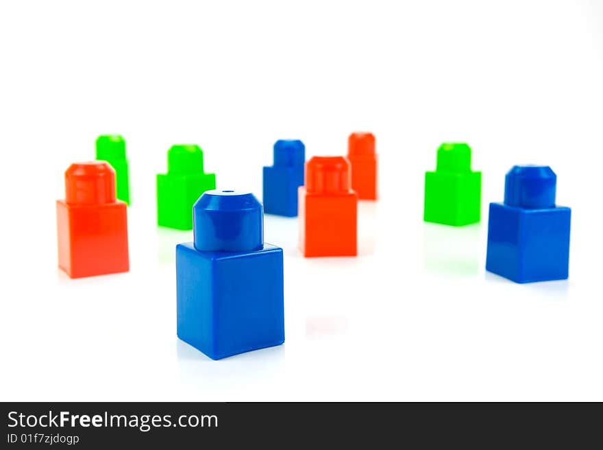 Building blocks isolated against a white background. Building blocks isolated against a white background