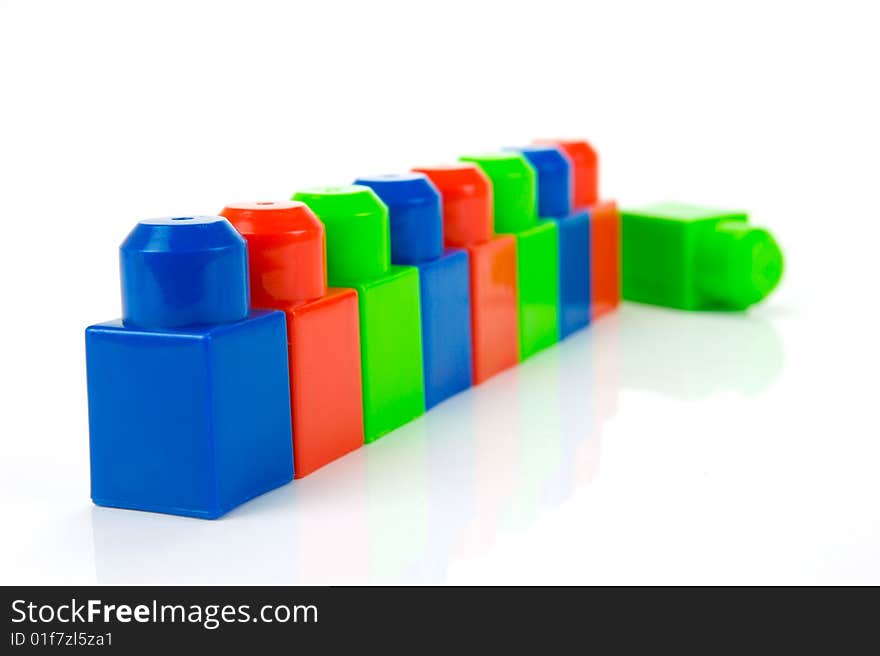 Building blocks isolated against a white background. Building blocks isolated against a white background